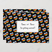 Invitation Coeur arc-en-ciel (Devant / Derrière)