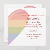 Invitation Coeur arc-en-ciel (Devant / Derrière)