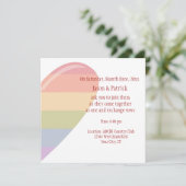 Invitation Coeur arc-en-ciel (Debout devant)