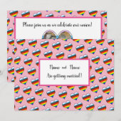 Invitation Coeur arc-en-ciel (Devant / Derrière)