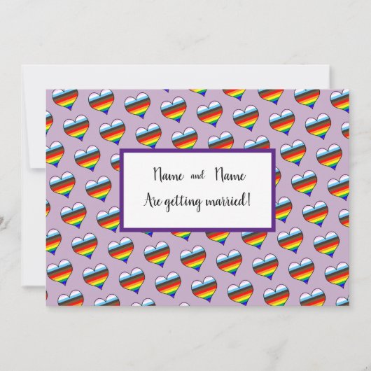 Invitation Coeur arc-en-ciel (Devant)