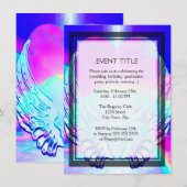 Invitation Coeur arc-en-ciel et ailes d'Angel (Devant / Derrière)