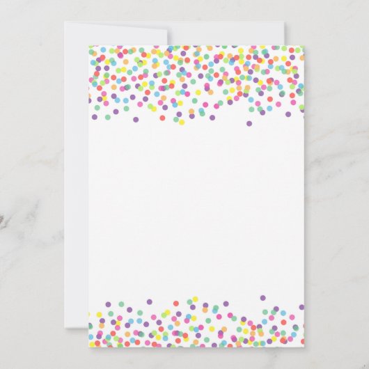 Invitation Coeur arc-en-ciel ONE Fille Confetti Premier anniv (Dos)