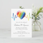 Invitation Coeur arc-en-ciel | Scribble Heart Mariage (Debout devant)