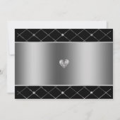 Invitation Coeur Argent Et Arrière - plan (Dos)