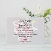 Invitation Cœur avec lys Stargazer (Debout devant)