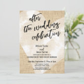 Invitation Cœur blanc toile de jute Après la célébration de m (Debout devant)