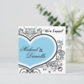 Invitation Cœur Bleu (Debout devant)