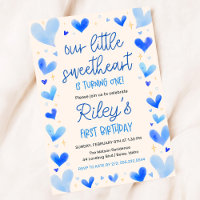 Cœur Bleu 1er Anniversaire Notre Petit Chéri
