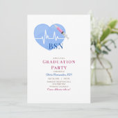 Invitation Cœur Bleu Clair, Pouls et Soins de la seringue (Debout devant)