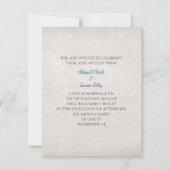 Invitation coeur brun et mariage d'étoiles de mer (Dos)