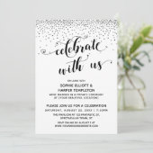 Invitation Cœur célébrer avec nous Écriture Confettis argenté (Debout devant)