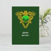 INVITATION CŒUR CELTIQUE AVEC TRÈFLE FÊTE DE LA SAINT-PATRICK (Debout devant)