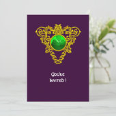 INVITATION CŒUR CELTIQUE AVEC TRÈFLE FÊTE DE LA SAINT-PATRICK (Debout devant)