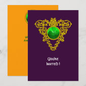 INVITATION CŒUR CELTIQUE AVEC TRÈFLE FÊTE DE LA SAINT-PATRICK (Devant / Derrière)