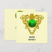 INVITATION CŒUR CELTIQUE AVEC TRÈFLE FÊTE DE LA SAINT-PATRICK (Devant / Derrière)