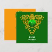 INVITATION CŒUR CELTIQUE AVEC TRÈFLE FÊTE DE LA SAINT-PATRICK (Devant / Derrière)