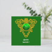 INVITATION CŒUR CELTIQUE AVEC TRÈFLE FÊTE DE LA SAINT-PATRICK (Debout devant)