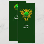 INVITATION CŒUR CELTIQUE AVEC TRÈFLE FÊTE DE LA SAINT-PATRICK (Devant / Derrière)