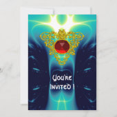 Invitation COEUR CELTIQUE bleu vif (Devant)