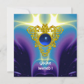 Invitation COEUR CELTIQUE, bleu vif, violet violet (Devant)