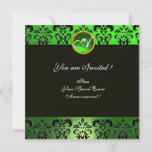 Invitation CŒUR CELTIQUE DE LA SAINT-PATRICK Vert Damassé Mon (Dos)