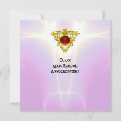 Invitation COEUR CELTIQUE, rouge vif, or violet rose (Dos)