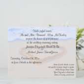 Invitation Coeur dans le mariage de plage de sable (Debout devant)
