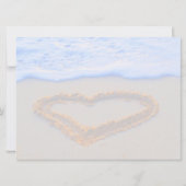 Invitation Coeur dans le mariage de plage de sable (Dos)