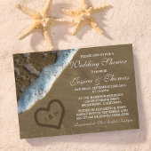 Invitation Coeur Dans Le Sable Beach Mariage Douche Invitatio