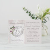 Invitation Cœur d'argent et lys 25e anniversaire de mariage (Debout devant)