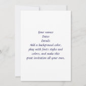 Invitation Cœur de coquillages sur le sable -horizontal (Dos)