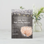 Invitation Cœur de corail rose arbre forêt élégant mariage (Debout devant)