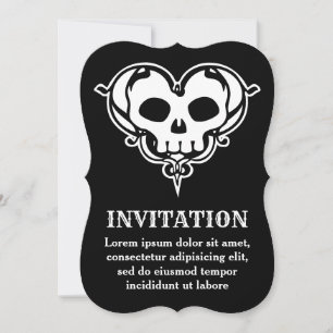 Invitation Coeur de crâne décoratif