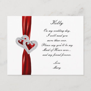 Invitation Cœur de Diamant Demoiselle d'Honneur de Mariage Ro