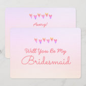 Invitation Cœur de gradation scintillante Veux-tu être ma dem (Devant / Derrière)