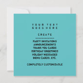Invitation coeur de graphique turquoise (Dos)
