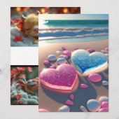 Invitation Coeur de la côte : Glittering Beach Wedding Invit (Devant / Derrière)