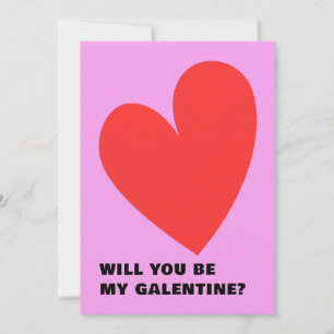 Invitation Coeur de la Saint-Galentin rose et rouge
