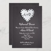 Invitation Coeur de papier sur le tableau de bord Dîner de ré (Devant / Derrière)