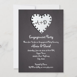 Invitation Coeur de papier sur le tableau de bord mariage