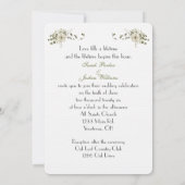 Invitation Coeur de ruban blanc mariage avec anneaux Invitati (Dos)