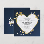 Invitation Cœur de Soir 50e Anniversaire (Devant / Derrière)