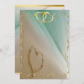 Invitation Coeur découpé dans le sable Invitation4 (Devant / Derrière)