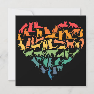 Invitation Coeur des chats Amoureux de les chats animaux colo