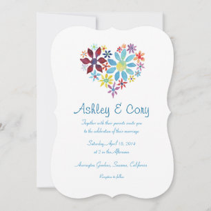 Invitation Coeur des fleurs