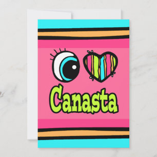 Invitation Coeur des yeux lumineux J'aime Canasta