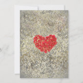 Invitation Cœur doré rouge Glam Saint Valentin Fête de Mariag (Dos)