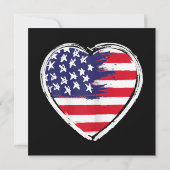 Invitation Cœur Drapeau américain étoilé 4 juillet Fête patri (Dos)