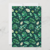 Invitation Coeur du Baby shower d'aquarelle tropicale (Dos)